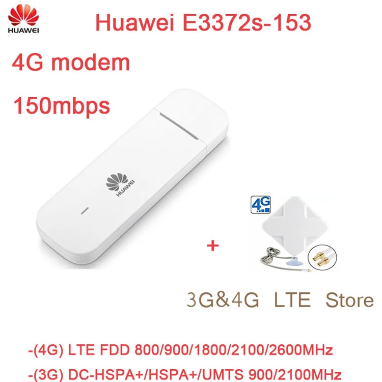 

Huawei E3372s-153 150mbps Huawei 4G USB Modem with CRC9 CONNECTOR 35DBI 4G EXTERNAL ANTENNA BOOSTER SIGNAL Antenna