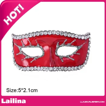 

Fashion Silver Tone Crystal Halloween Mask Brooch Pins Jewelry for Women