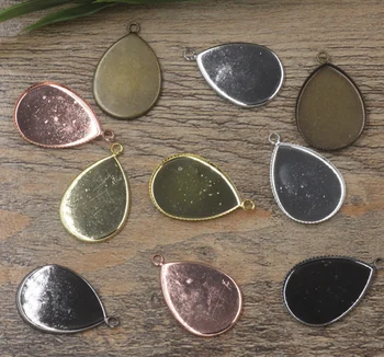 

13*18mm,18*25mm Tear Drop 50pcs/bag Bronze/Silver/Gold/Black Base Settings,Blank Charms Pendant Trays Cameo Cabochons