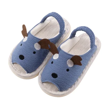 

Children's Slippers Summer Soft Bottom Girls Slippers Indoor Opening Children's Cotton Slippers Non-slip Home Kids Slippers