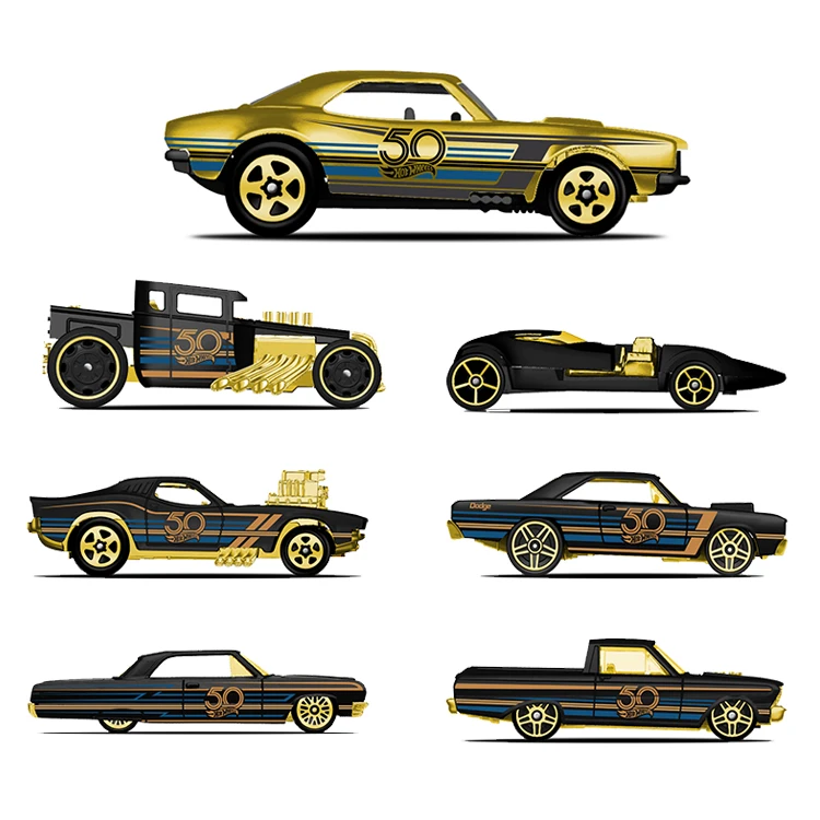 Горячие колеса автомобиля Коллекционное издание 50-летие Черное золото металл литье под давлением автомобили игрушки автомобиль для детей Juguetes FRN33