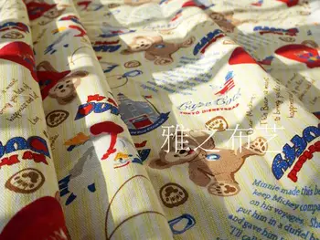 

145*90cm Cartoon canvas Fabric Duffy Bear canvas Fabric DIY Handmade Material Hometextile Patchwork For baby Bag Kids