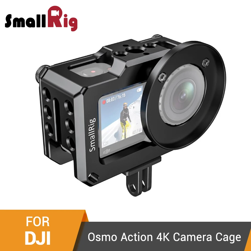 Клетка SmallRig для DJI Osmo Action 4K камера клетка со съемным адаптером 52 мм для фильтров и широкоугольного объектива-2360