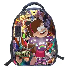 New Fashion 13 Inch Cartoon Student Children Backpack Bags Book Bags Gravity Falls Mochila for Kids Boys Girls
