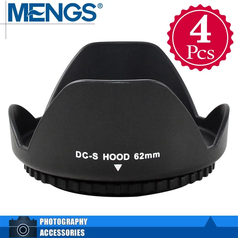 MENGS 4Pcs per pack 62mm Universal Petal Shape Lens Hood Screw Mount