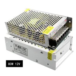 12 Вольт светодиодный источника питания 80 Вт 6.5a ac dc power transformador 12 v Светодиодный драйвер 220 v до 12 v питания для 2835 5050 светодиодный полосы