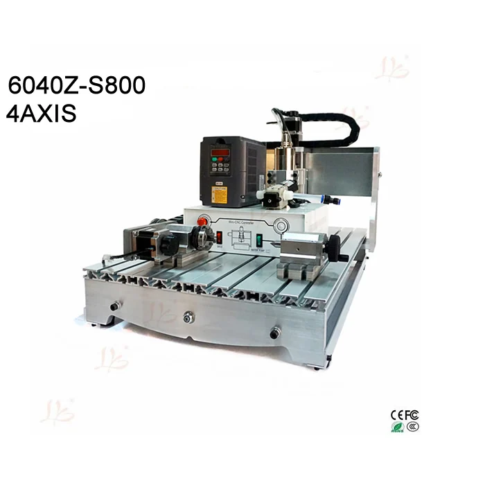 

Mach3 cnc milling machine 6040 4axis wood router with 800w water cooling spindle Ball screw rotary axis
