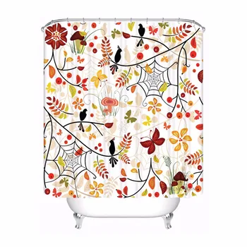 

Custom Free Vector Beautiful Patte Waterproof Bathroom Acceptable Shower Curtain Polyester Fabric Bathroom Curtain #180318-45-30