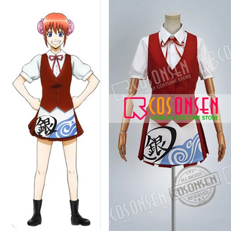 Косплей ONSEN Silver Soul Gintama кафе и бар Кагура официант косплей костюм все размеры|cosplay