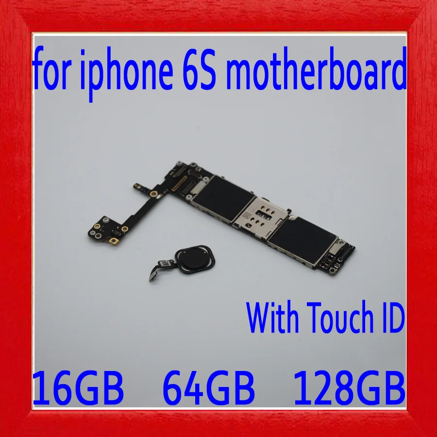 

with Full unlocked for iphone 6S Motherboard with Touch ID,100% Original unlocked for iphone 6S Mainboard,Black White Gold Pink