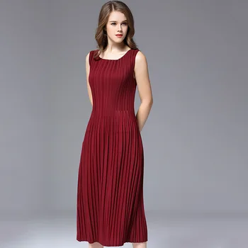 

Miyake Korean version of the thin bottom rendering DRESS spring and summer new pleated DRESS long FOLD dress FREE SHIPPING