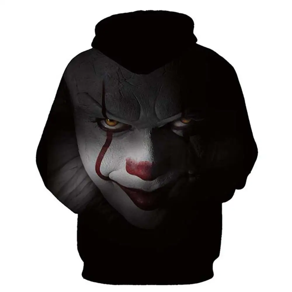 Толстовка унисекс IT 2 Pennywise свитшот с капюшоном и принтом для мужчин женщин худи