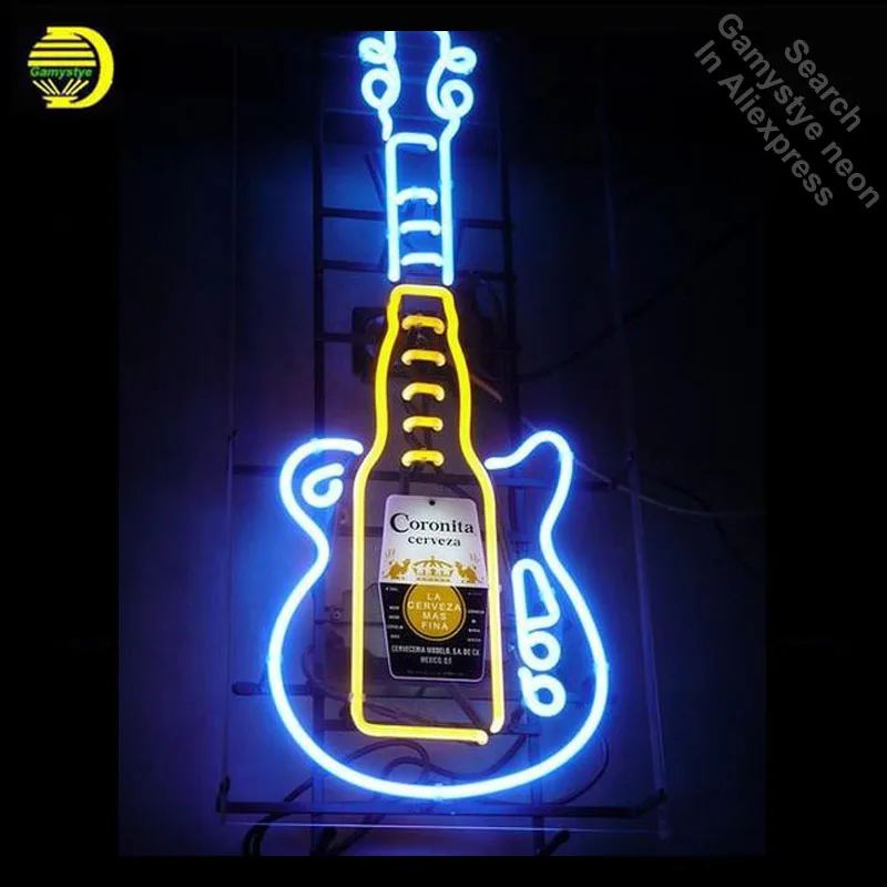 Neon Signs for Corona Guitar Neon bulb Sign Beer Bar Pub Neon Light