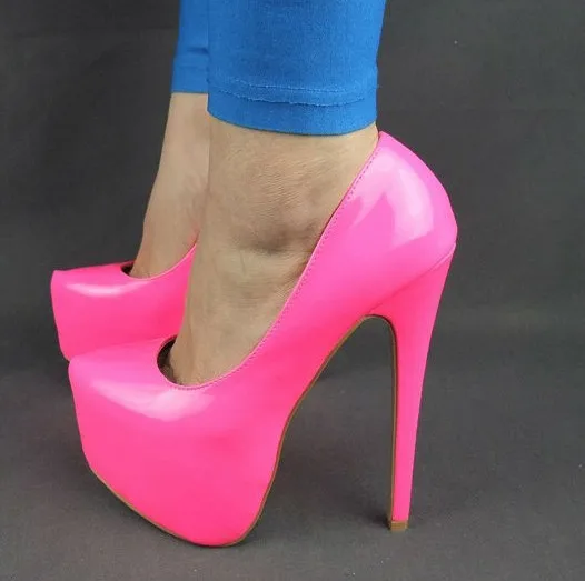neon colored pumps