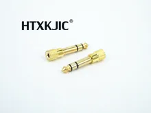 100pcs Gold plated 6 35mm 1 4Male plug to 3 5mm 1 8Female Jack Stereo Headphone Audio Adapter TRS 6 35 to 3 5 converter