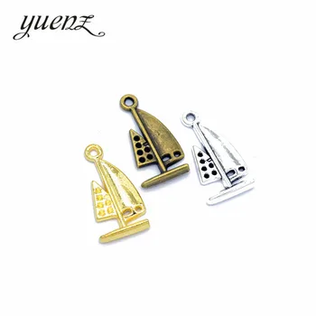 

YuenZ 10pcs Antique silver Plated Zinc Alloy Necklaces Pendants Jewelry sailboat Charms Diy Handmade Jewelry Findings J247