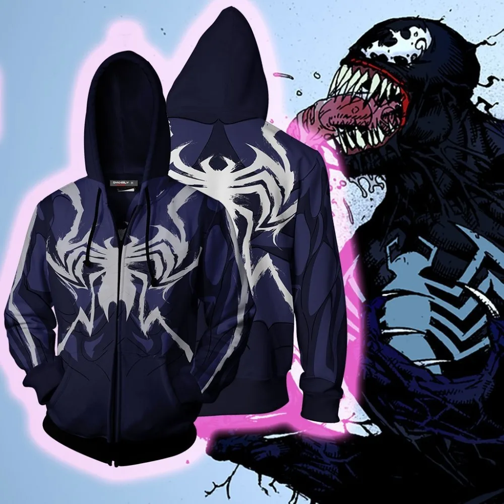 

Venom Spider Man Cosplay Spider Man Anime Hoodie Costume Sweatshirt Jacket Coats Men Women New