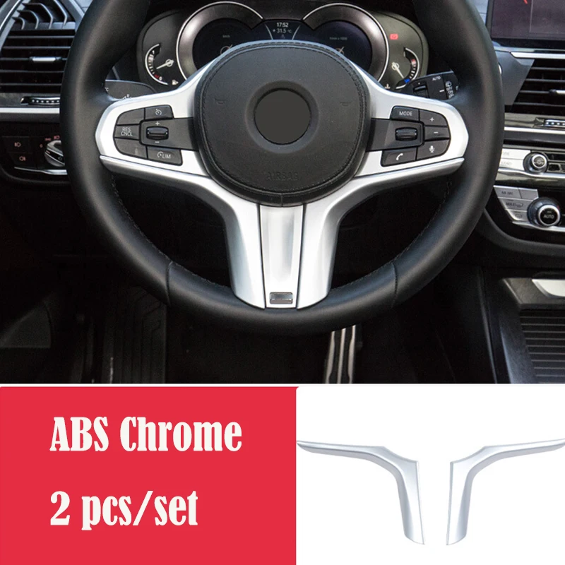 

For BMW X3 G01 X4 G02 2018 2019 ABS Matte Car Steering wheel Button frame decoration Cover Trim Car Styling accessories 2pcs