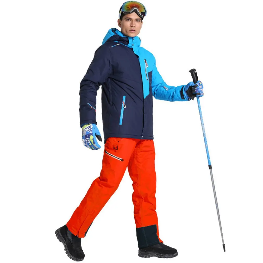 Принт мужской лыжный костюм сноуборд лыжные куртки+ теплые штаны дышащий ветрозащитный Wo мужской комплект одежды с капюшоном Лыжная Экипировка для мужчин t - Цвет: 4