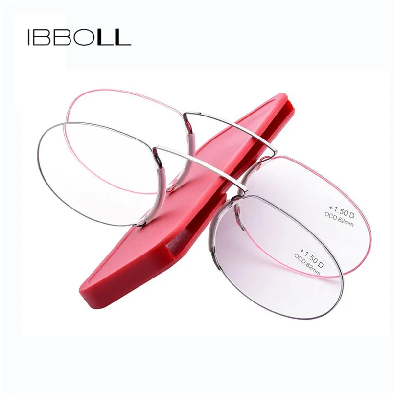 Ibboll зажим для носа оптические очки для чтения Для женщин носовые защитные очки для чтения, портативные очки Для мужчин очки+ 1,50+ 2,00+ 2,50 B005