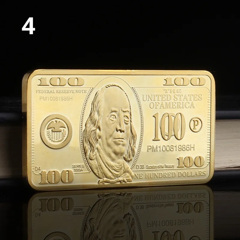 

100$ Commemorative Coin Square Ornaments Bullion Bar Art Collection Gold Gold Bullion Bar Modern For Home Collection Souvenir