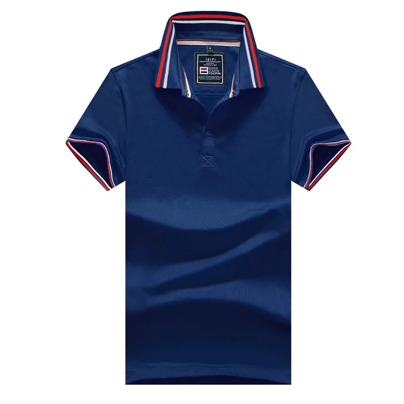 Индивидуальная рубашка поло на заказ-индивидуальная рубашка Поло-индивидуальная рубашка поло для мужчин-рубашка поло с логотипом-рубашка поло с пользовательским принтом - Color: Navy blue