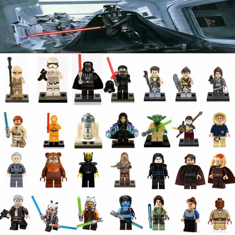 

star wars Playmobil starwars Duplo star wars figures Darth Vader Obi- Wan Kenobi R2-D2 Model Building Blocks Toys for Children