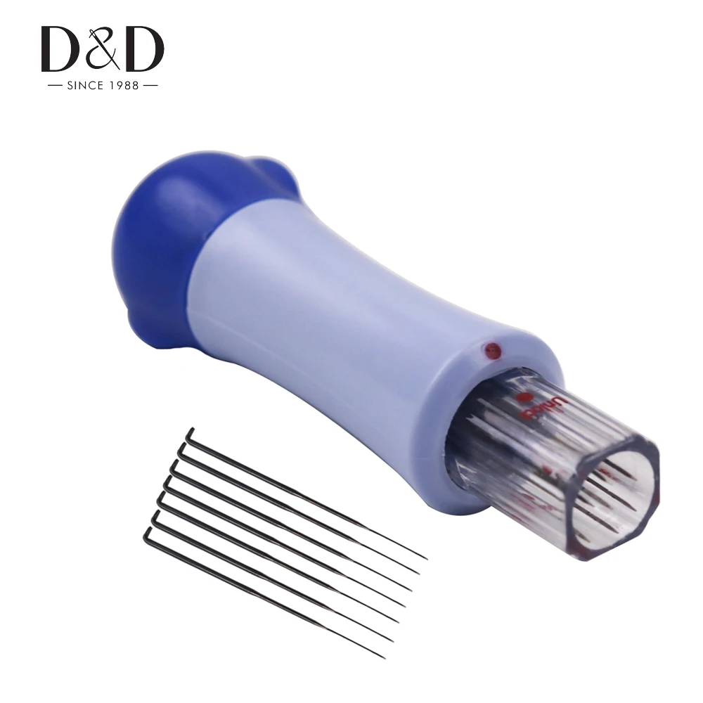 

New Knitting Needle Felting Handle Clover with Seven Needles Wool Tool DIY Craft Sewing Accessories