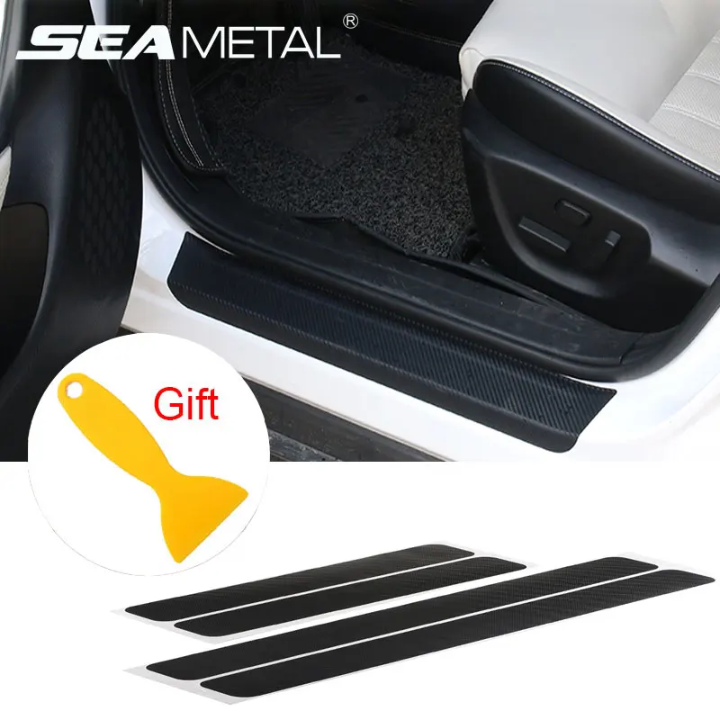 Car Sticker Carbon Fiber Car Door Protectors Door Plate Scuff