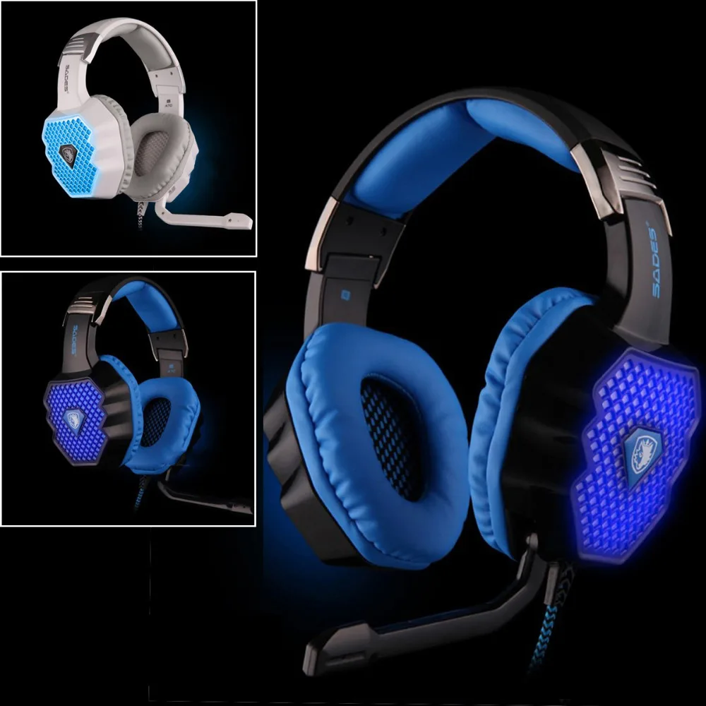

Top Professional Sades A70 7.1 Surround Sound Headband USB Gaming Headset For PC Gamer Game Player Earphone Headphone + MIC