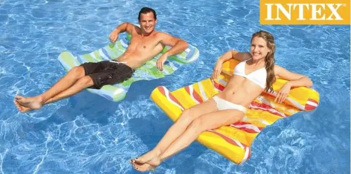

Summer Fun Island Safety INTEX 58834 Water Hammock Float Mat, Adult Floating Bed, Water Inflatable Bed, Beach Inflatable Cushion