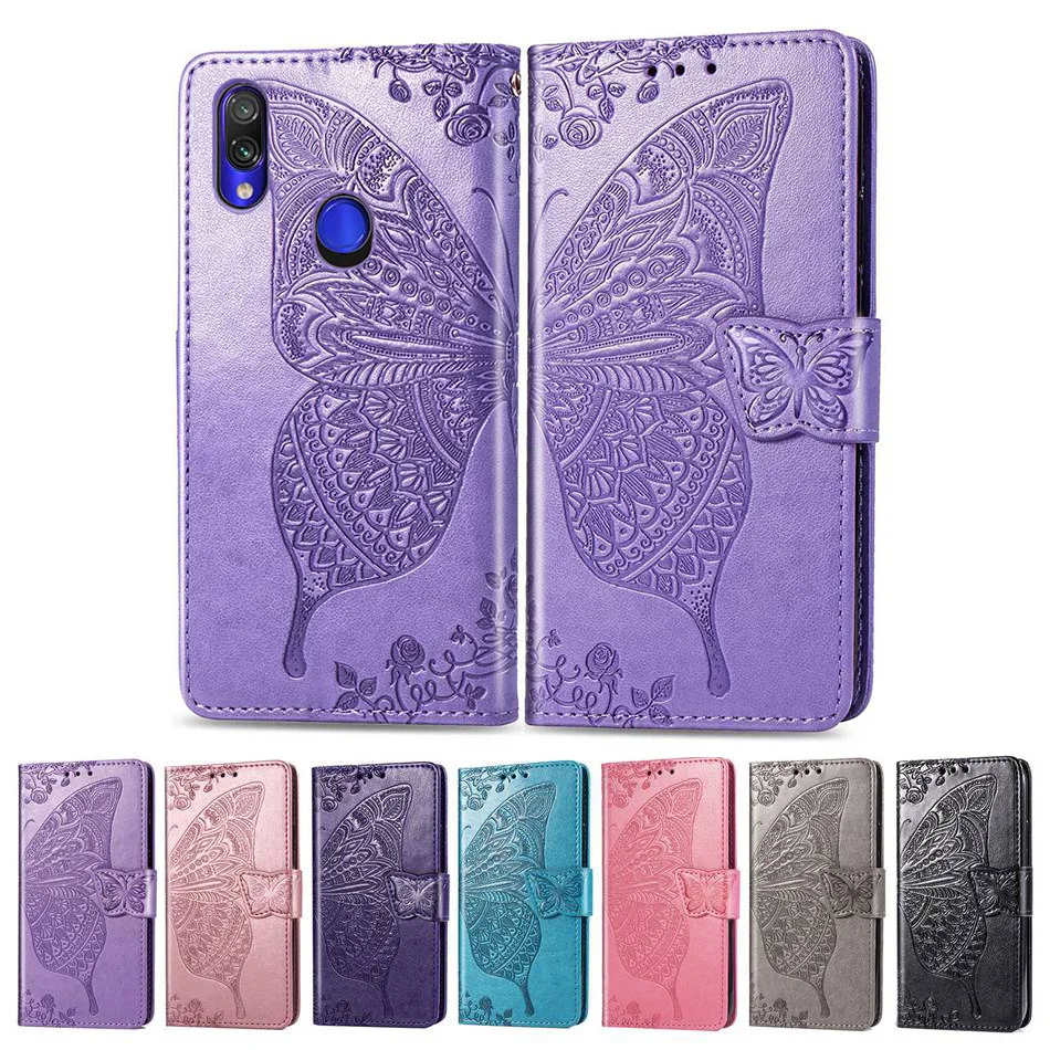 

For Xiaomi Redmi Note 7 Case Flip Wallet PU Leather Case For Xiaomi Redmi Note 7 Pro Cover Butterfly Mmbossing Phone Cases