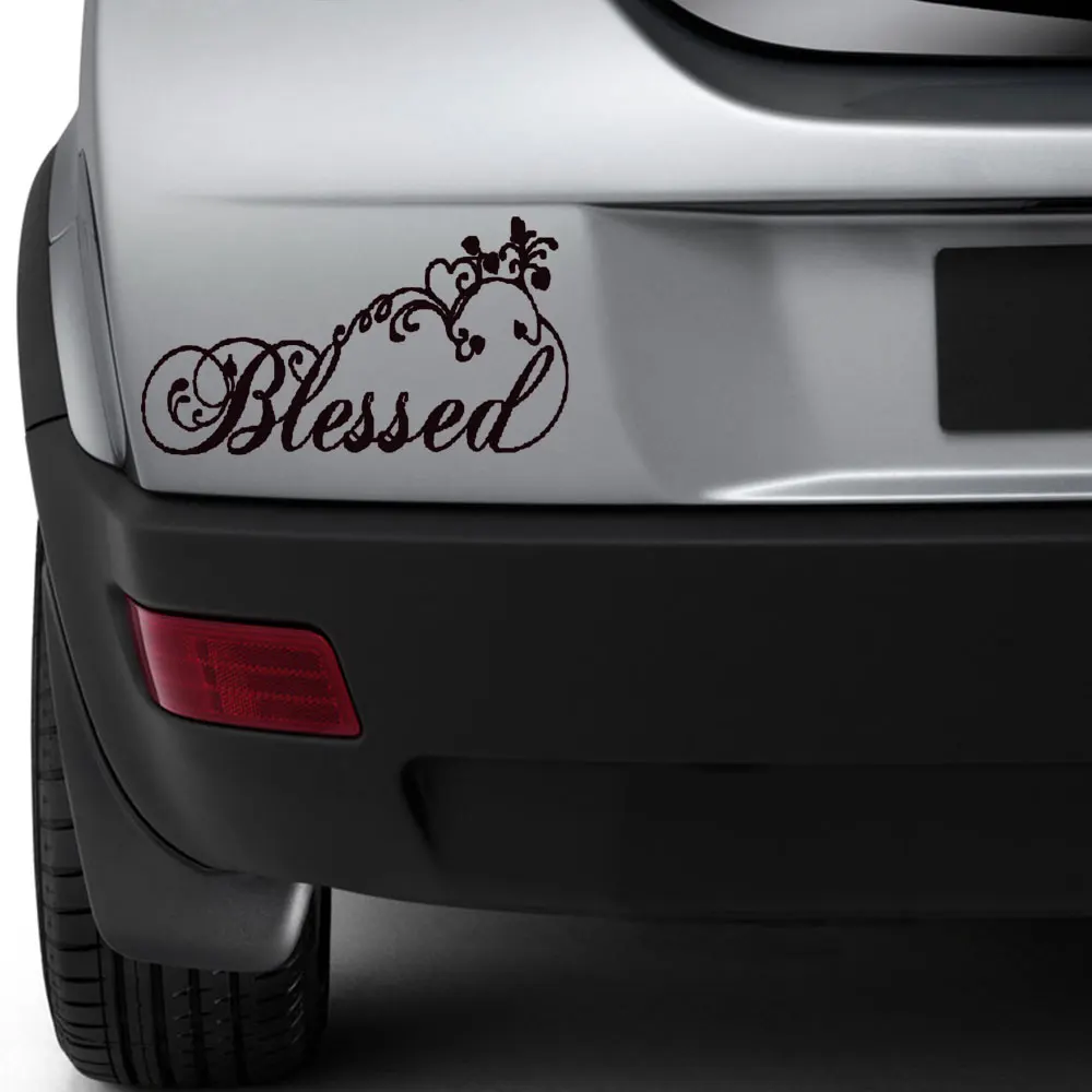 0                       27.9 cm 17.7m Blessed With Swirls Hearts Christian Vinyl Decal Sticker  Car Window Wall Notebook Pad Decal Laptop Sticker Decal