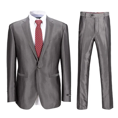 High quality men's suits Western suits gray groom dress suits business ...