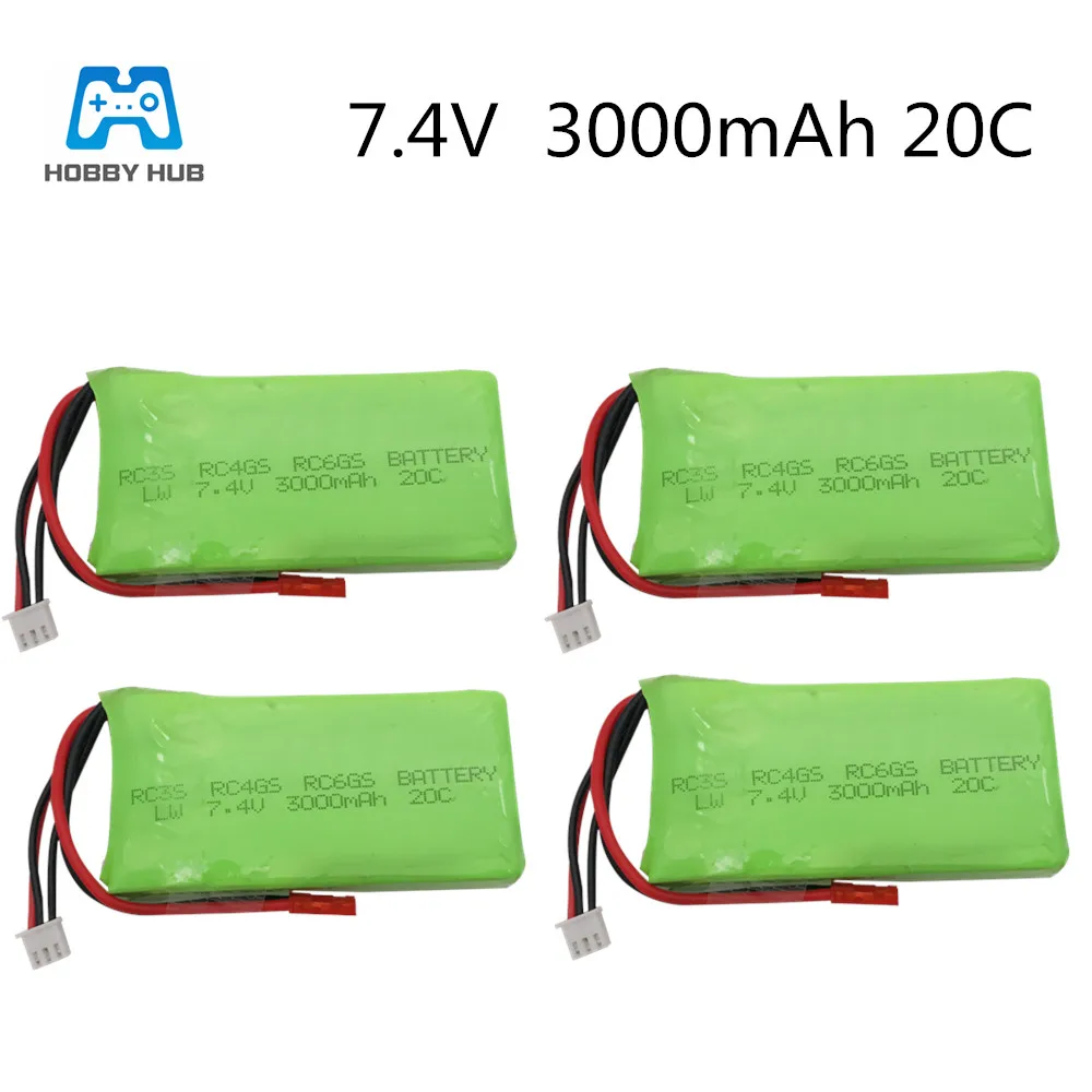 Hobby Hub 7,4 V 3000mAh lipo батарея для радиолинков RC3S RC4GS RC6GS батарея литий-полимерные батареи 2S Lipo батарея 7,4 v 3000 mah