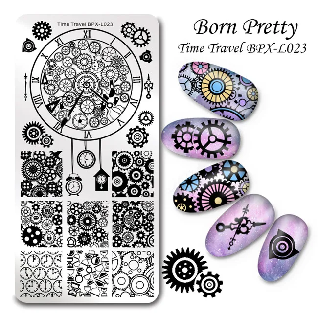 BORN PRETTY Flower ногтей штамповки пластины прямоугольник цветочный панда геометрический узор маникюр художественный штамп с изображением для ногтей шаблон - Цвет: BPX L023