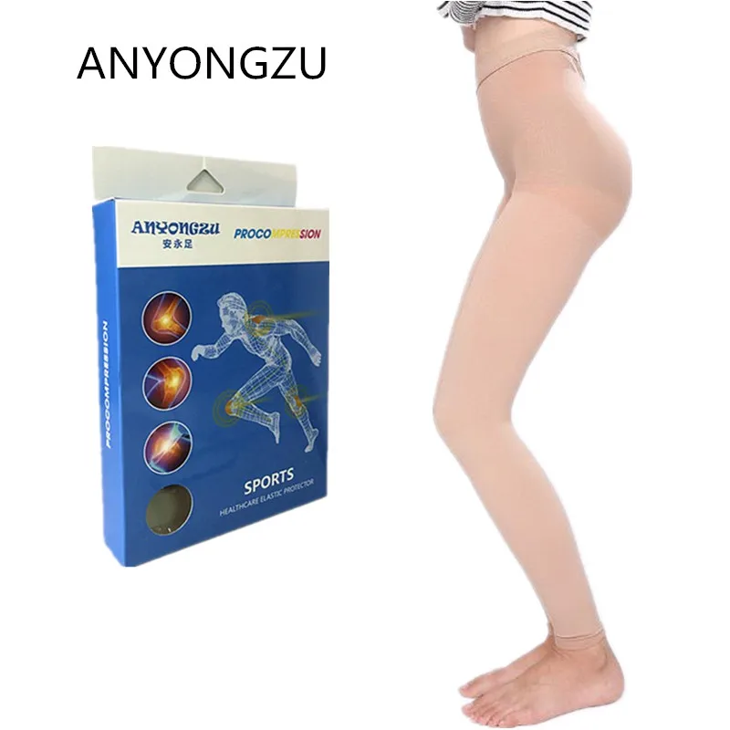 

ANYONGZU Medical Elastic Nine Points Compression Pantyhose Nurse Teacher Prevent Varicose Veins Relieve Pain Stocking Gift Box