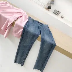 2019 DN для женщин летние джинсы-карандаш повседневное стиль Винтаж Женский брюки для девочек Высокая талия 9A17