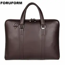 Для мужчин тонкий Портфели из натуральной кожи Бизнес сумки ноутбук Повседневное Большой сумка Мода Сумка Роскошные сумки LI-2486