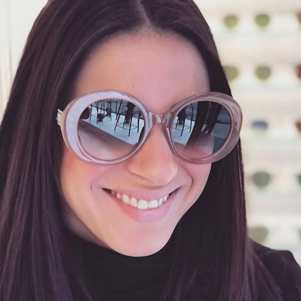 Круглые женские солнцезащитные очки Винтаж модные Винтаж Овальный Форма солнцезащитные очки ретро моды с надписью «Ladies Man oculos de sol feminino A8
