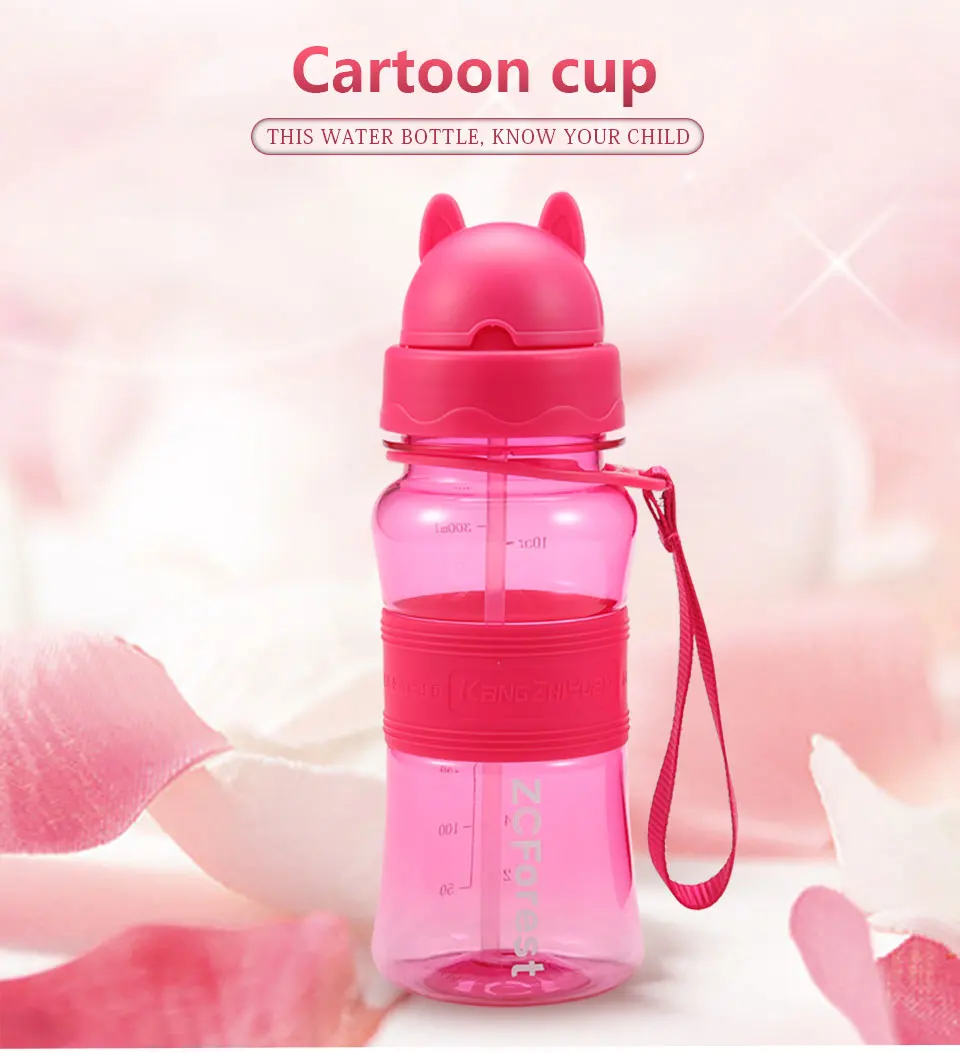 300ml BPA Free Sport Water Bottle For Kids Water Bottle With Straw Eco-friendly Tritan Children Baby My Bottles ZCForest        _03
