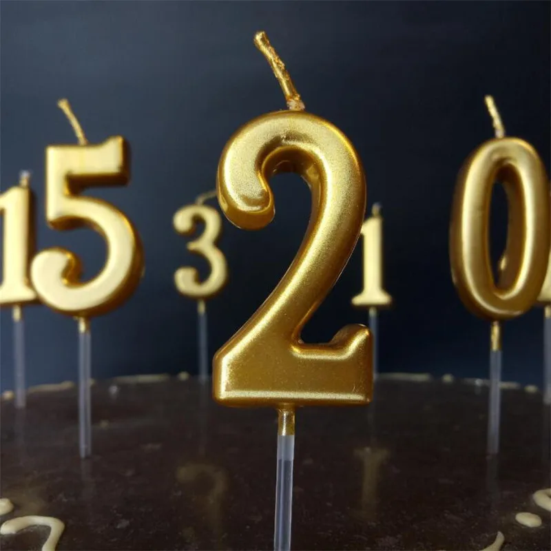 

1 Pcs 0-9 Golden/Silver Mini Birthday Candles for Girls Boys Birthday Party Number Candles Cake Decorations