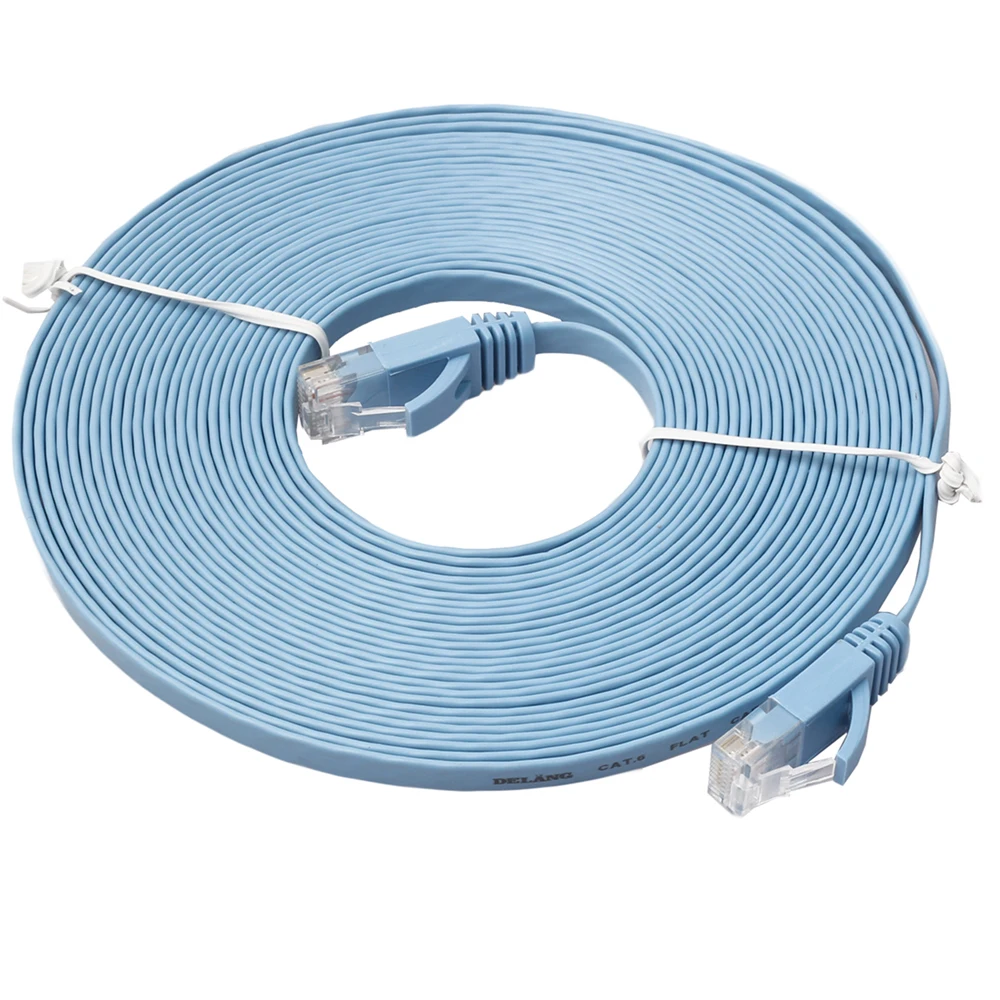 Flat CAT-6 RJ45 Network Ethernet Patch Cable For Modem Router LAN Network RJ45 Connector 50cm 1m 2m 3m 5m 10m 15m 1m 3m 5m 10m 15m ethernet cable cat7 lan network cable flat rj45 high speed patch stp gigabit cords xxm
