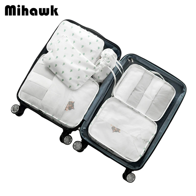 

Mihawk 6 Pcs/Set Polyester Travel Bags Waterproof Underwear Cosmetics Duffel Bag Bra Shoes Sorting Organizer Zipper Pouch Supply