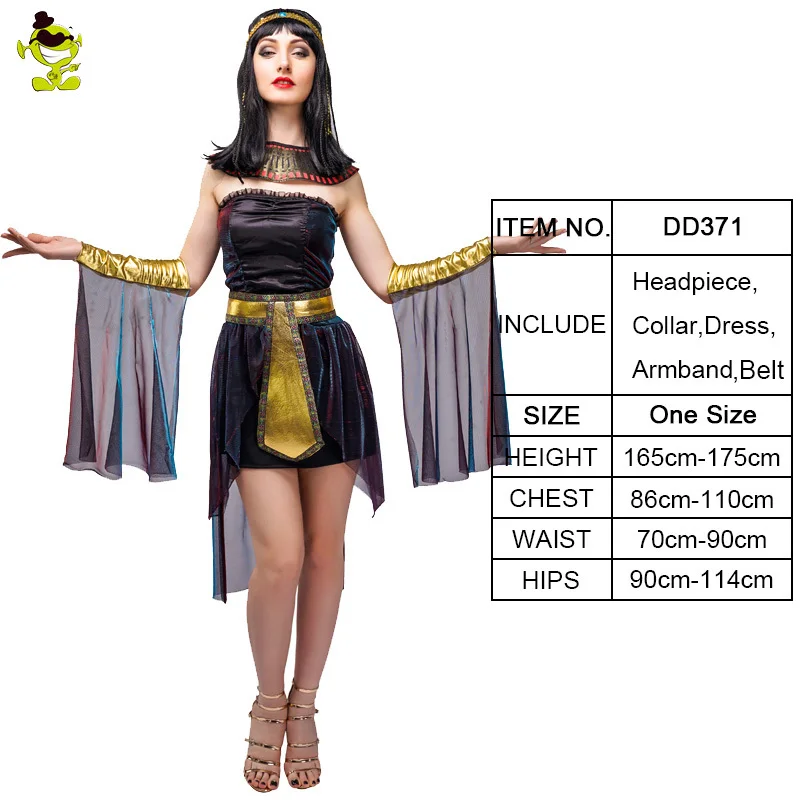 Deluxe Crema Egipcia Cleopatra Emperatriz señoras Fancy Dress Costume S-l 