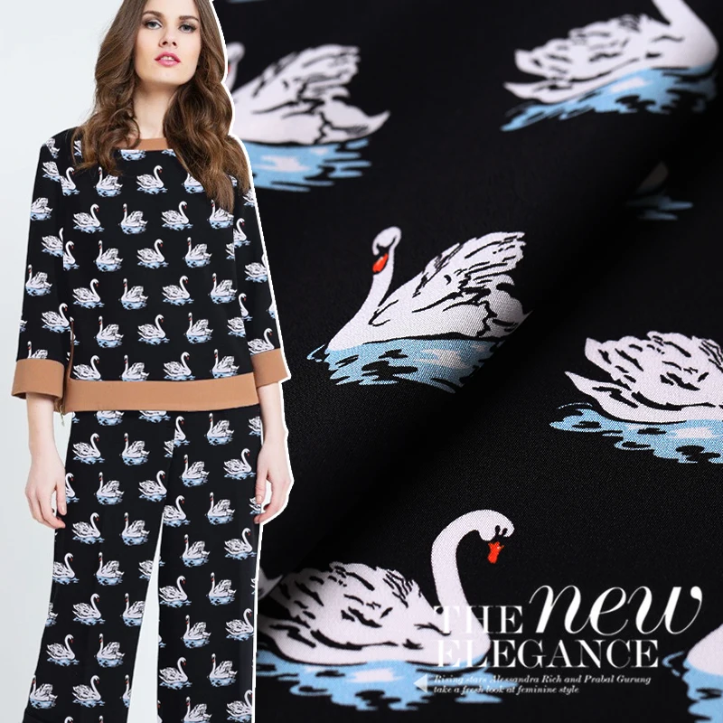 

Custom 138cm wide 30mm weight digital inkjet stretch crepe silk heavy weight crepe de chine fabric clothing fabrics