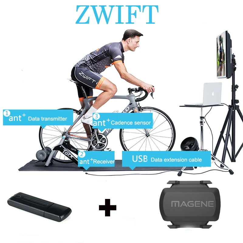 Ant+ стикер USB для Zwift Tacx Wahoo Garmin Bkool велотренажер One Lap Data ANT+ USB датчик приемник велосипедный компьютер