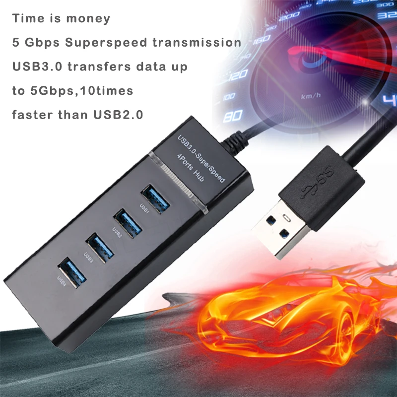 Компьютер 4 порта Высокоскоростной концентратор USB 3,0 концентратор переходник разветвитель расширение для ПК Ноутбук Периферийные