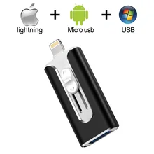 USB флеш-накопитель OTG 64 Гб 128 г, флеш-накопитель 3 в 1, u-диск для apple iphone, карта памяти 16 Гб, роскошная android USB флешка i DRIVE 3,0
