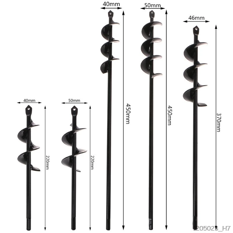Черный домашний Двор садовый Цветочный ЗАВОД сельскохозяйственный садовый шнек экскаватор спиральный инструмент для сверления отверстий бит инструменты